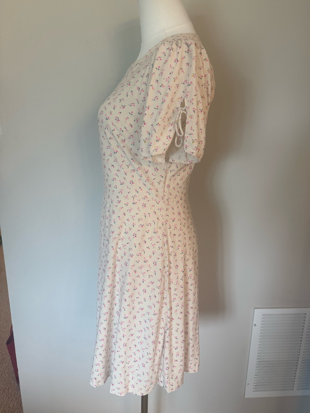 Madewell Tie-Sleeve Retro Dress Dutch Dandelions Floral Size 0 Mini Dress - Picture 4 of 16